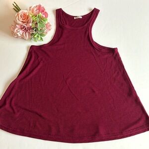 Free People Womens 'Long Beach' Tank Top, Red SMALL